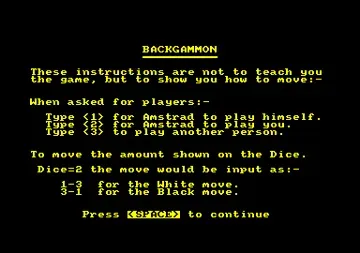 Colossus Backgammon (UK) (1985)